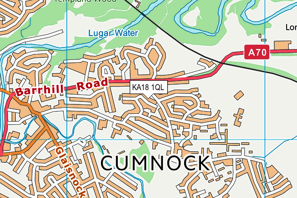 KA18 1QL map - OS VectorMap District (Ordnance Survey)