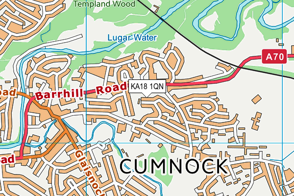 KA18 1QN map - OS VectorMap District (Ordnance Survey)