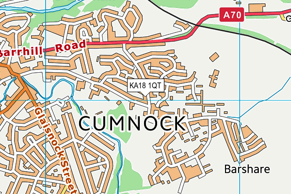 KA18 1QT map - OS VectorMap District (Ordnance Survey)