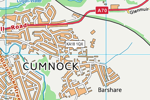 KA18 1QX map - OS VectorMap District (Ordnance Survey)