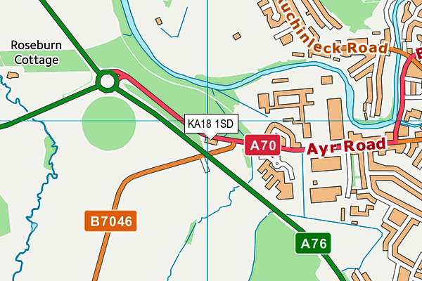 KA18 1SD map - OS VectorMap District (Ordnance Survey)