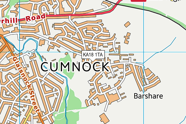 KA18 1TA map - OS VectorMap District (Ordnance Survey)