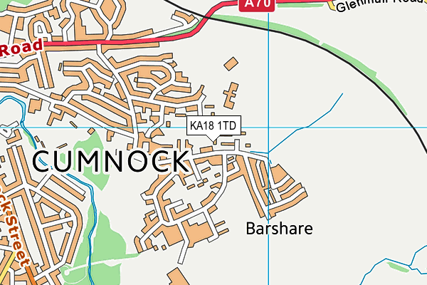 KA18 1TD map - OS VectorMap District (Ordnance Survey)