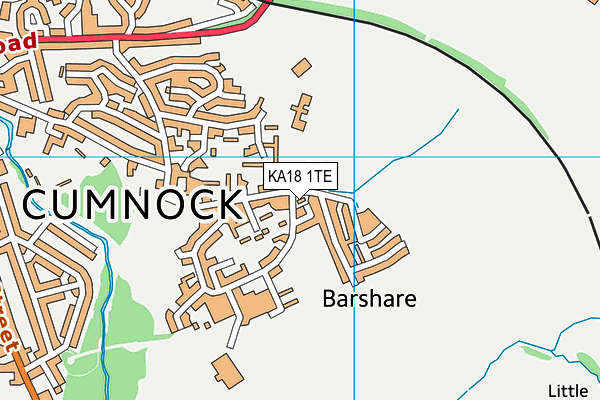 KA18 1TE map - OS VectorMap District (Ordnance Survey)