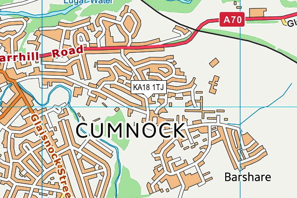 KA18 1TJ map - OS VectorMap District (Ordnance Survey)