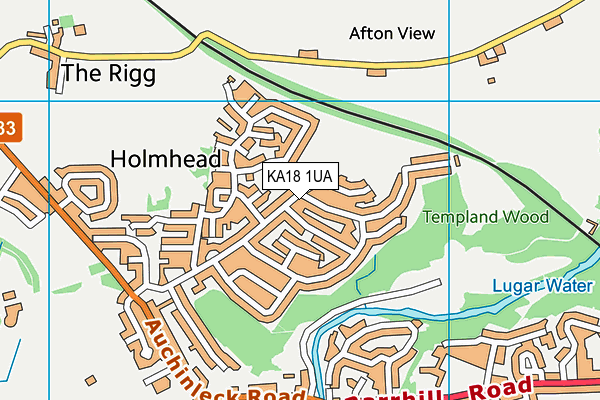 KA18 1UA map - OS VectorMap District (Ordnance Survey)