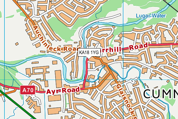 KA18 1YG map - OS VectorMap District (Ordnance Survey)