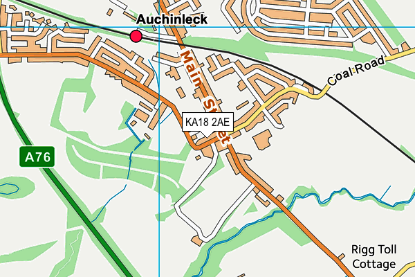 KA18 2AE map - OS VectorMap District (Ordnance Survey)