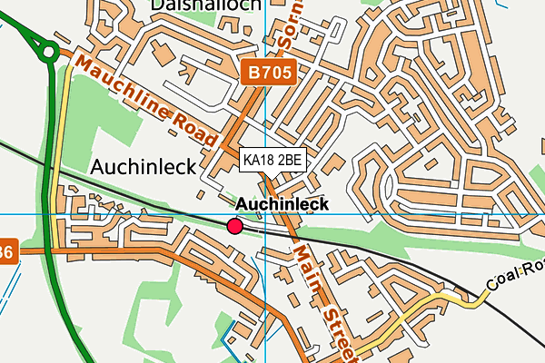 KA18 2BE map - OS VectorMap District (Ordnance Survey)