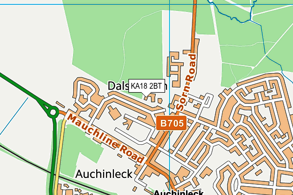 KA18 2BT map - OS VectorMap District (Ordnance Survey)
