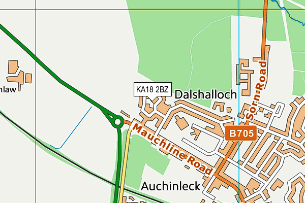 KA18 2BZ map - OS VectorMap District (Ordnance Survey)
