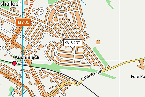 KA18 2DT map - OS VectorMap District (Ordnance Survey)