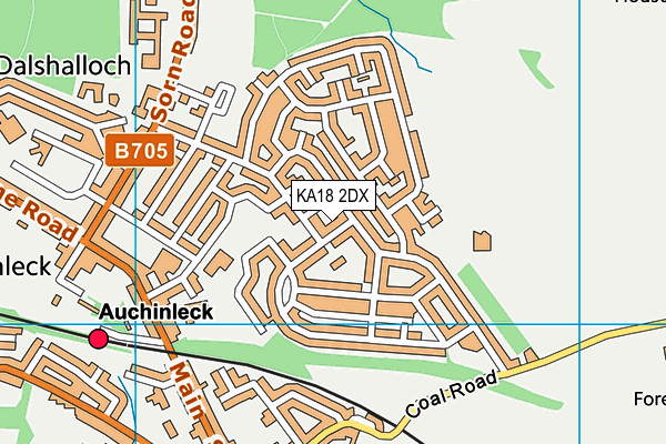 KA18 2DX map - OS VectorMap District (Ordnance Survey)