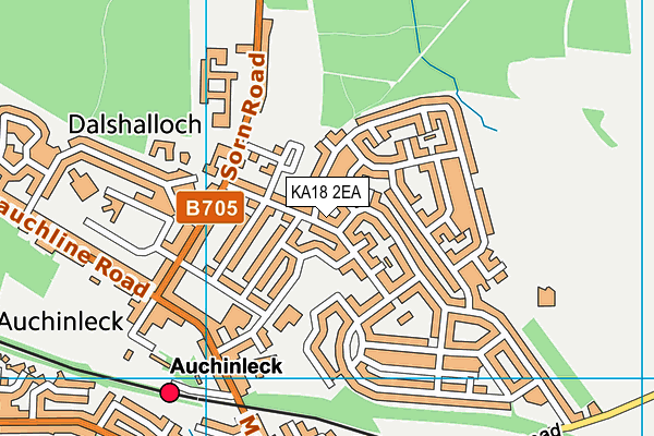 KA18 2EA map - OS VectorMap District (Ordnance Survey)