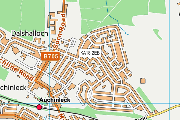 KA18 2EB map - OS VectorMap District (Ordnance Survey)