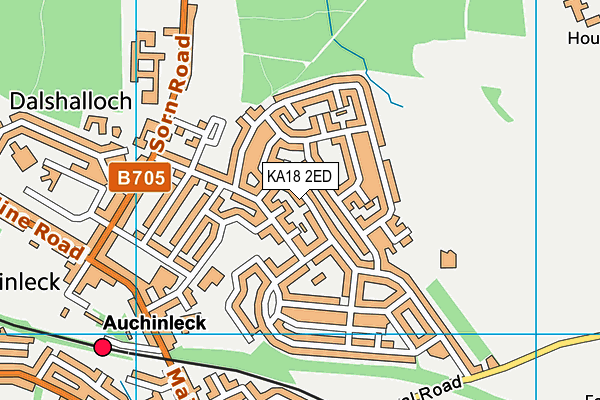 KA18 2ED map - OS VectorMap District (Ordnance Survey)