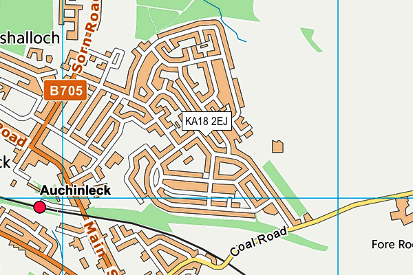 KA18 2EJ map - OS VectorMap District (Ordnance Survey)