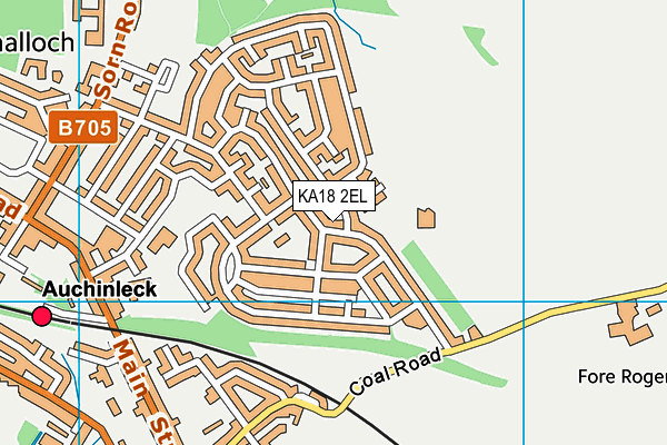 KA18 2EL map - OS VectorMap District (Ordnance Survey)