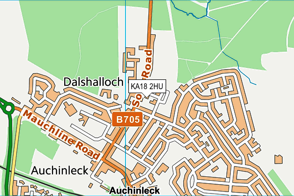 KA18 2HU map - OS VectorMap District (Ordnance Survey)
