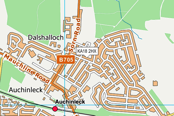 KA18 2HX map - OS VectorMap District (Ordnance Survey)