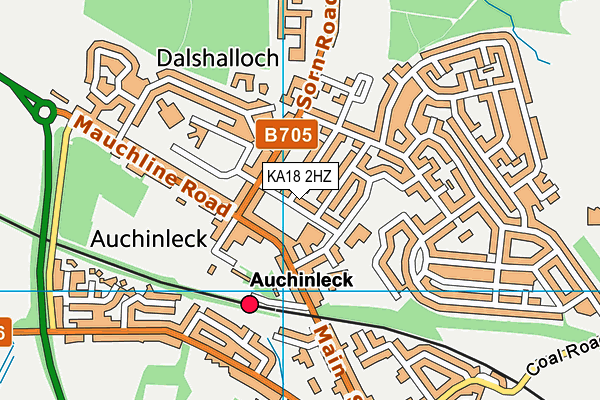 KA18 2HZ map - OS VectorMap District (Ordnance Survey)