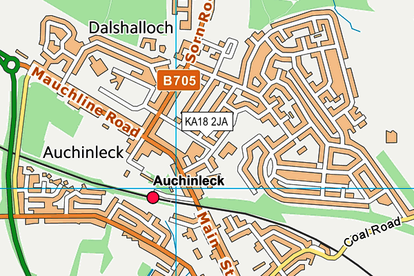 KA18 2JA map - OS VectorMap District (Ordnance Survey)