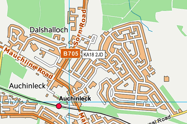 KA18 2JD map - OS VectorMap District (Ordnance Survey)