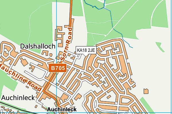 KA18 2JE map - OS VectorMap District (Ordnance Survey)