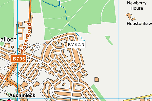 KA18 2JN map - OS VectorMap District (Ordnance Survey)