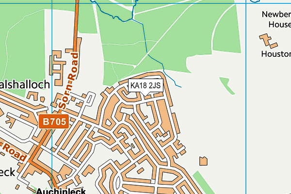 KA18 2JS map - OS VectorMap District (Ordnance Survey)