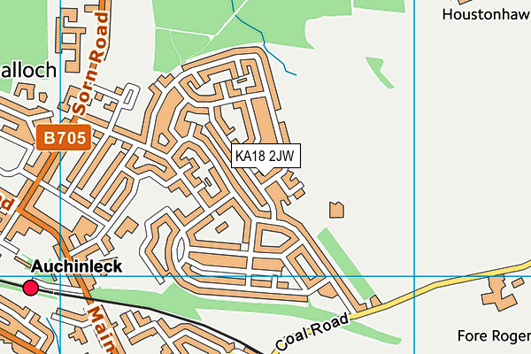 KA18 2JW map - OS VectorMap District (Ordnance Survey)