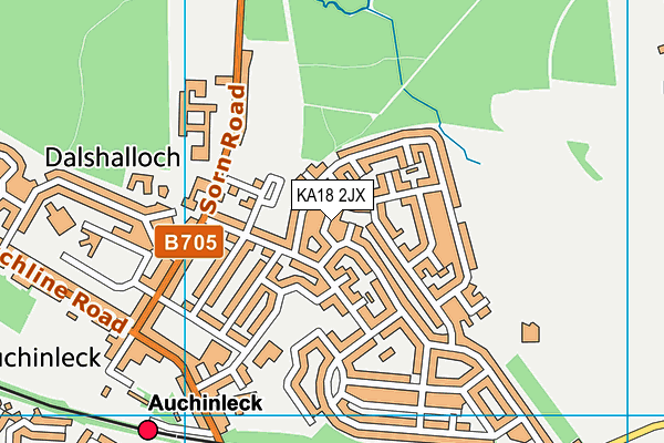 KA18 2JX map - OS VectorMap District (Ordnance Survey)