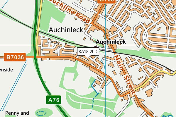 KA18 2LD map - OS VectorMap District (Ordnance Survey)