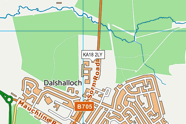 KA18 2LY map - OS VectorMap District (Ordnance Survey)