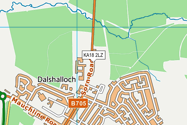 KA18 2LZ map - OS VectorMap District (Ordnance Survey)