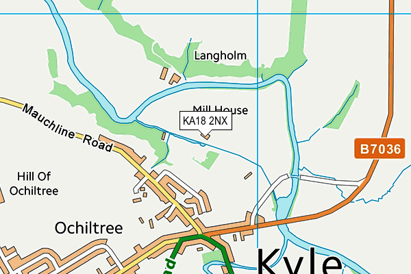 KA18 2NX map - OS VectorMap District (Ordnance Survey)