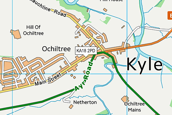 KA18 2PD map - OS VectorMap District (Ordnance Survey)