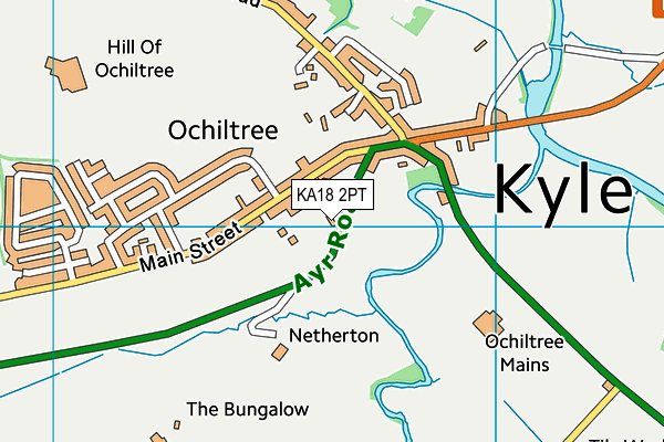 KA18 2PT map - OS VectorMap District (Ordnance Survey)