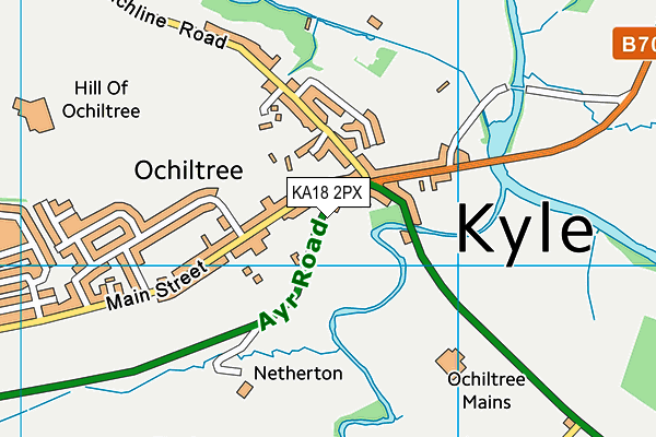 KA18 2PX map - OS VectorMap District (Ordnance Survey)