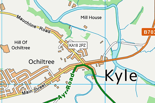 KA18 2PZ map - OS VectorMap District (Ordnance Survey)