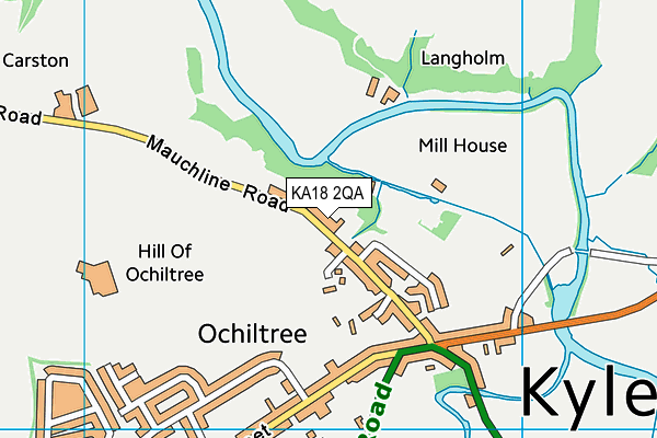 KA18 2QA map - OS VectorMap District (Ordnance Survey)