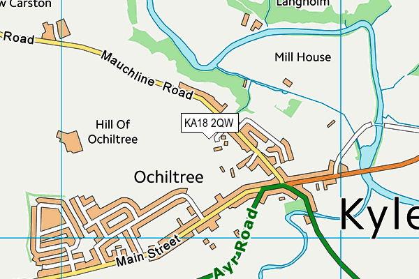 KA18 2QW map - OS VectorMap District (Ordnance Survey)