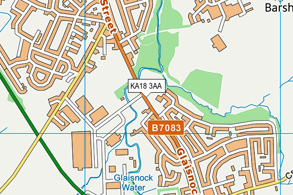KA18 3AA map - OS VectorMap District (Ordnance Survey)