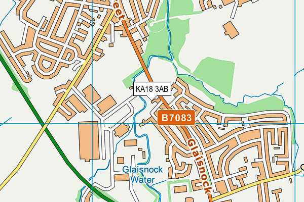 KA18 3AB map - OS VectorMap District (Ordnance Survey)
