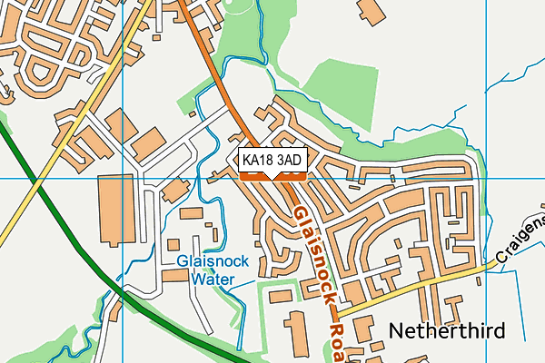 KA18 3AD map - OS VectorMap District (Ordnance Survey)