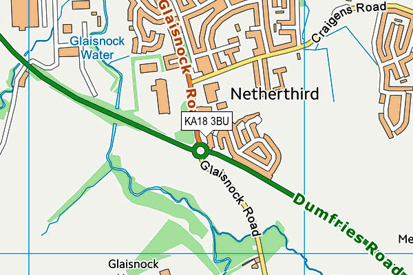 KA18 3BU map - OS VectorMap District (Ordnance Survey)
