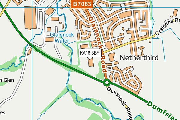 KA18 3BY map - OS VectorMap District (Ordnance Survey)