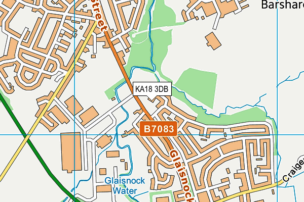 KA18 3DB map - OS VectorMap District (Ordnance Survey)