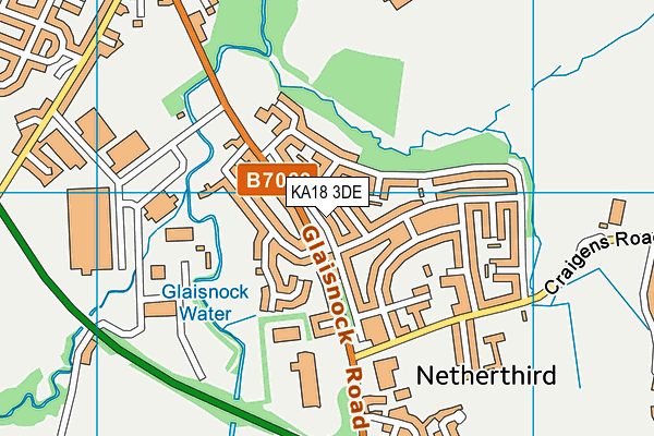 KA18 3DE map - OS VectorMap District (Ordnance Survey)