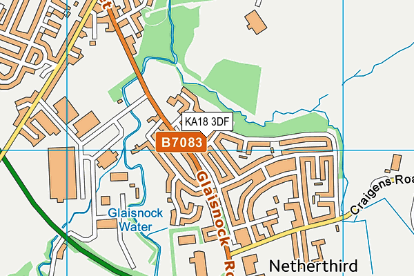 KA18 3DF map - OS VectorMap District (Ordnance Survey)